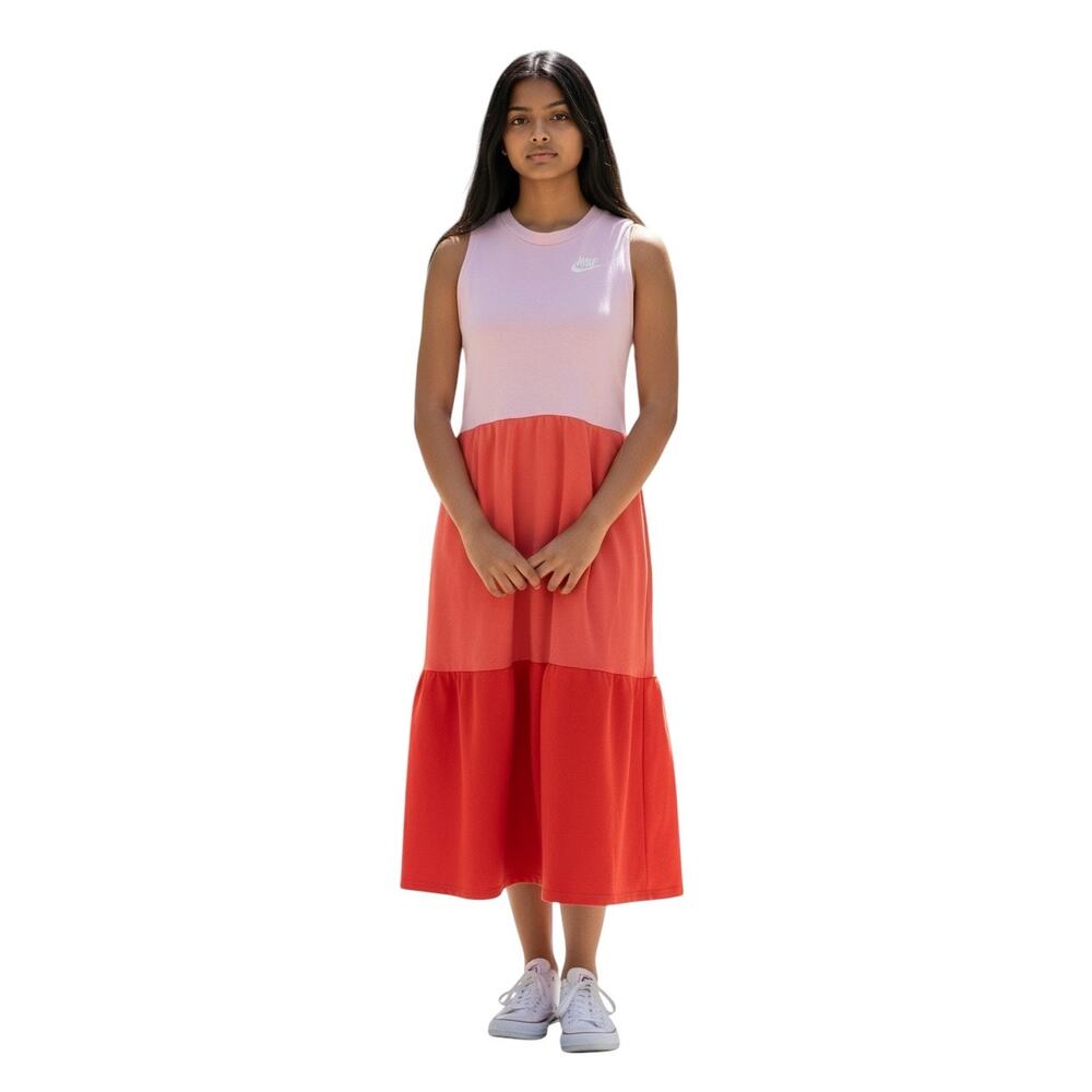 Nike Sportswear Girls Multicolor Sleeveless Tiered Dress Size L